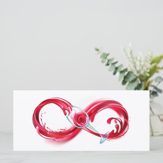 Oneindigheid met rode wijn menu (Staand voorkant)