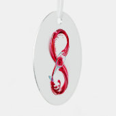 Oneindigheid met rode wijn metalen ornament (Voorkant Rechts)