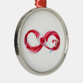 Oneindigheid met rode wijn metalen ornament (Rechts)