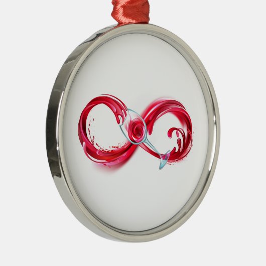 Oneindigheid met rode wijn metalen ornament (Rechts)