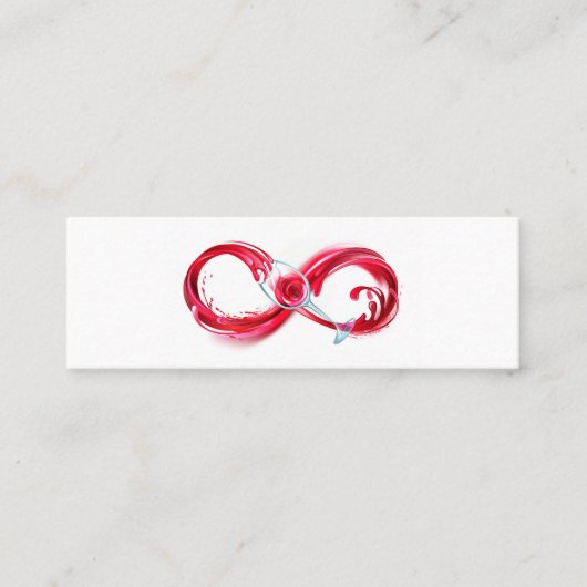 Oneindigheid met rode wijn mini visitekaartje (Voorkant)