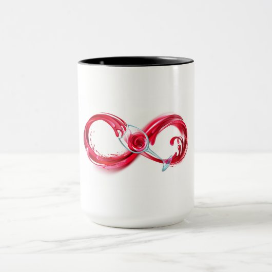 Oneindigheid met rode wijn mok (Midden)