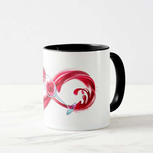 Oneindigheid met rode wijn mok (Voorkant rechts)
