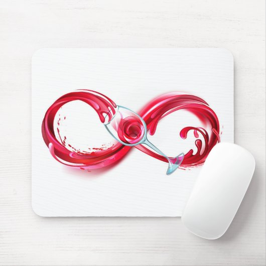 Oneindigheid met rode wijn muismat (Met muis)