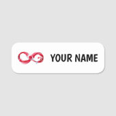 Oneindigheid met rode wijn naamplaatje (Voorkant)