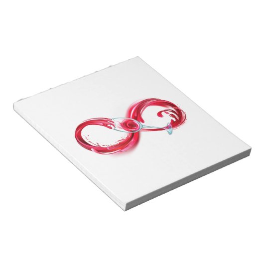 Oneindigheid met rode wijn notitieblok (Schuin)