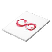 Oneindigheid met rode wijn notitieblok (Linkerzijde)