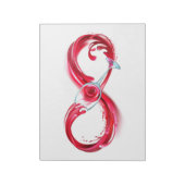 Oneindigheid met rode wijn notitieblok (Linkerzijde)