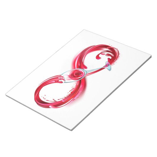 Oneindigheid met rode wijn notitieblok (Schuin)