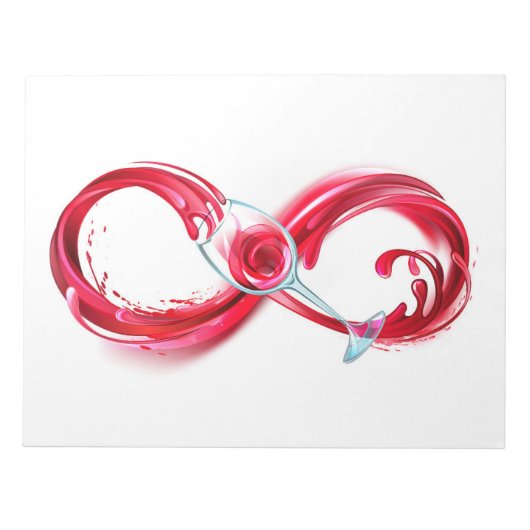 Oneindigheid met rode wijn notitieblok (Voorkant)