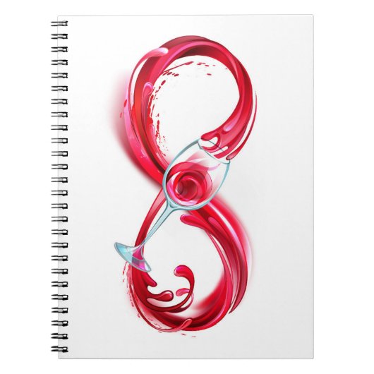 Oneindigheid met rode wijn notitieboek (Voorkant)