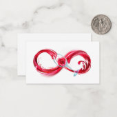 Oneindigheid met rode wijn notitiekaartje (Voorkant / Achterkant in situ)