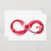 Oneindigheid met rode wijn notitiekaartje (Voorkant / Achterkant)