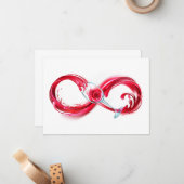 Oneindigheid met rode wijn notitiekaartje (Voorkant / Achterkant in situ)