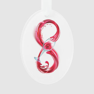 Oneindigheid met rode wijn ornament