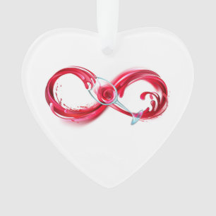 Oneindigheid met rode wijn ornament