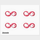 Oneindigheid met rode wijn ovale sticker (Vel)