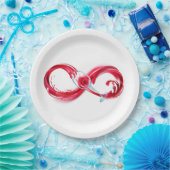 Oneindigheid met rode wijn papieren bordje (Feest)