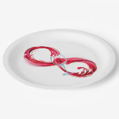 Oneindigheid met rode wijn papieren bordje (Gekanteld)