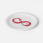 Oneindigheid met rode wijn papieren bordje (Gekanteld)