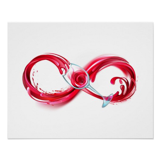Oneindigheid met rode wijn perfect poster (Voorkant)
