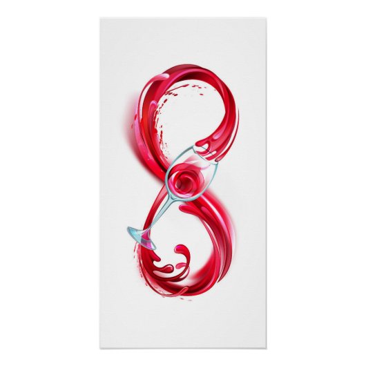 Oneindigheid met rode wijn perfect poster (Voorkant)