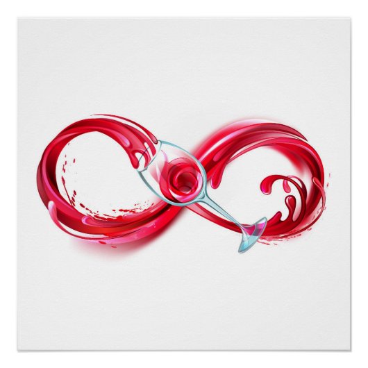 Oneindigheid met rode wijn perfect poster (Voorkant)