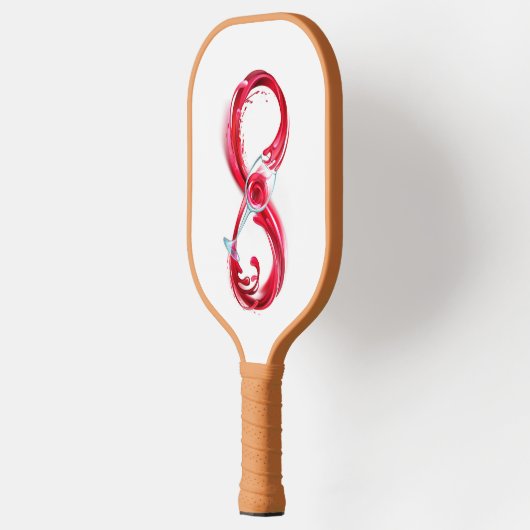 Oneindigheid met rode wijn pickleball paddle (Links)