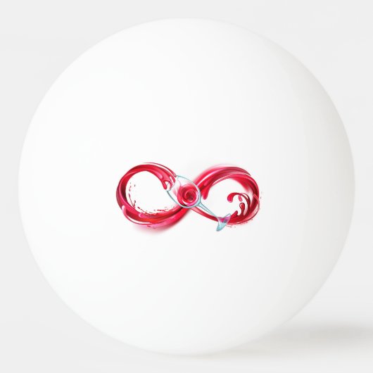 Oneindigheid met rode wijn pingpongbal (Achterkant)