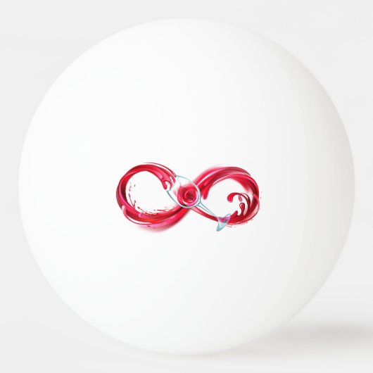 Oneindigheid met rode wijn pingpongbal (Achterkant)