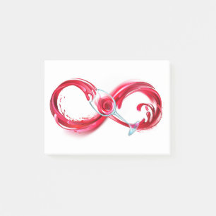 Oneindigheid met rode wijn post-it® notes