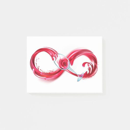 Oneindigheid met rode wijn post-it® notes (Voorkant)