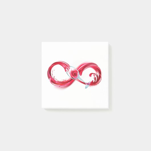 Oneindigheid met rode wijn post-it® notes (Voorkant)