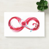 Oneindigheid met rode wijn post-it® notes (Kantoor)