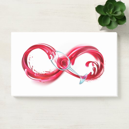 Oneindigheid met rode wijn post-it® notes (Kantoor)