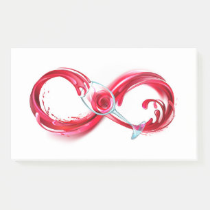 Oneindigheid met rode wijn post-it® notes