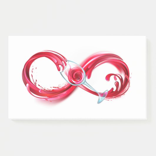 Oneindigheid met rode wijn post-it® notes (Voorkant)