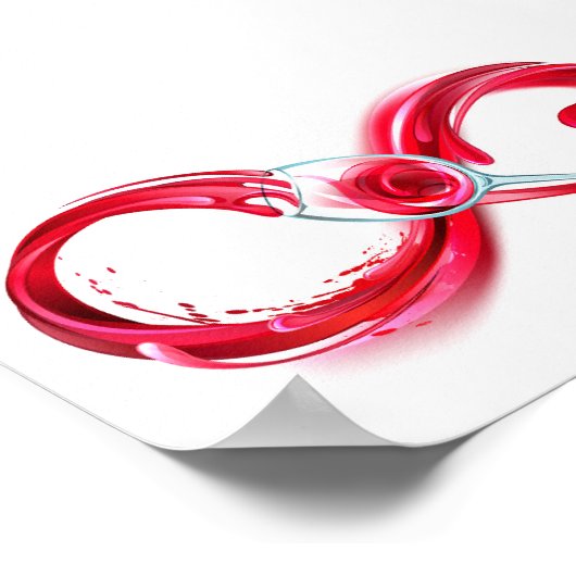 Oneindigheid met rode wijn poster (Hoek)