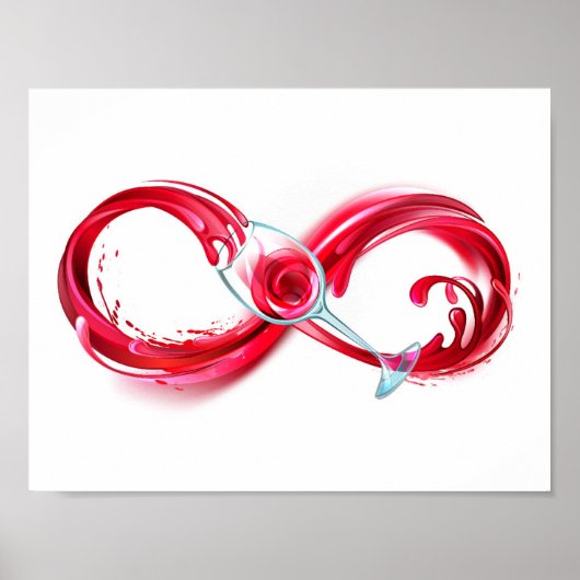 Oneindigheid met rode wijn poster (Voorkant)
