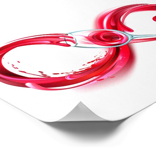 Oneindigheid met rode wijn poster (Hoek)