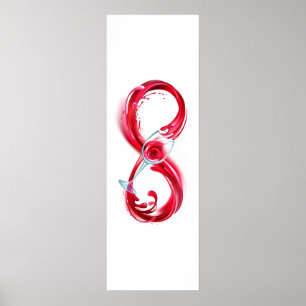 Oneindigheid met rode wijn poster
