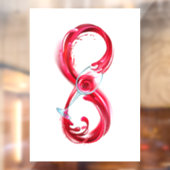 Oneindigheid met rode wijn raamsticker (Vel 2)