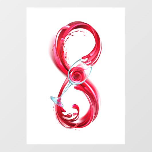 Oneindigheid met rode wijn raamsticker (Vel)