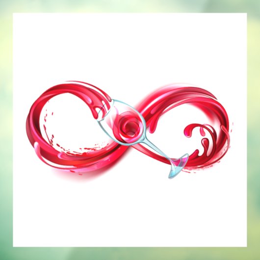 Oneindigheid met rode wijn raamsticker (Vel 3)