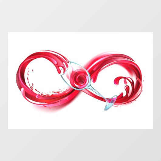 Oneindigheid met rode wijn raamsticker (Vel)