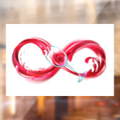 Oneindigheid met rode wijn raamsticker (Vel 2)