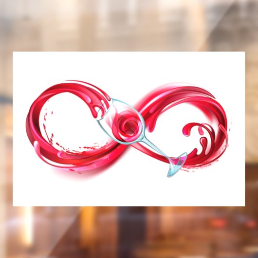 Oneindigheid met rode wijn raamsticker (Vel 2)