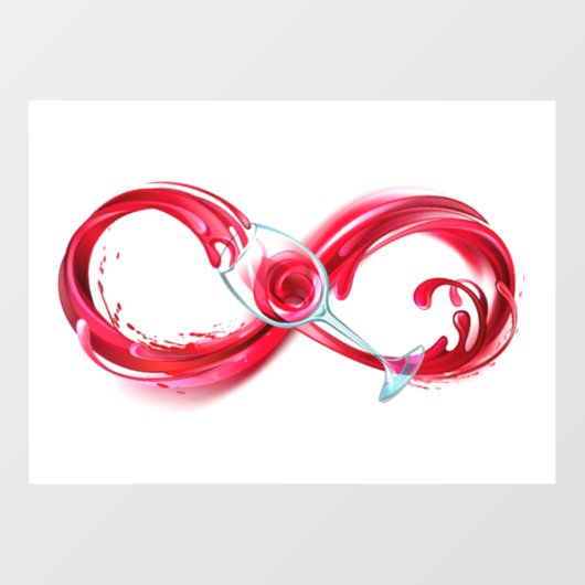 Oneindigheid met rode wijn raamsticker (Vel)