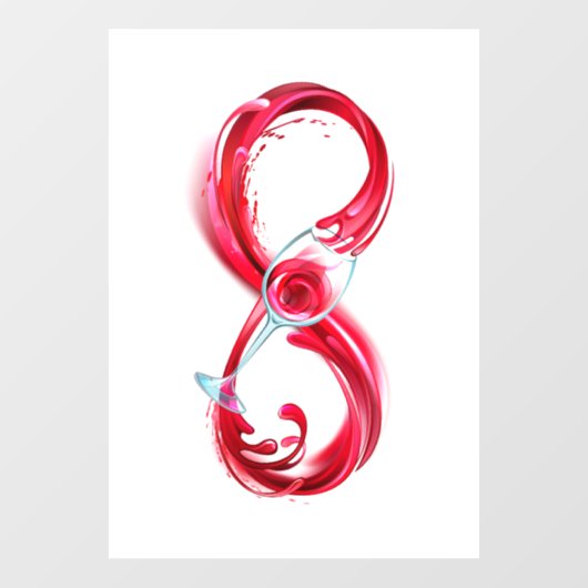 Oneindigheid met rode wijn raamsticker (Vel)