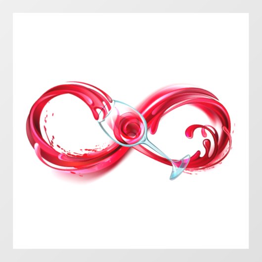 Oneindigheid met rode wijn raamsticker (Vel)